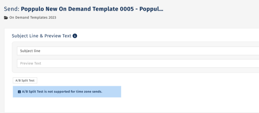 Enter your subject line and click next