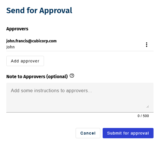 Feeds send for approval workflow